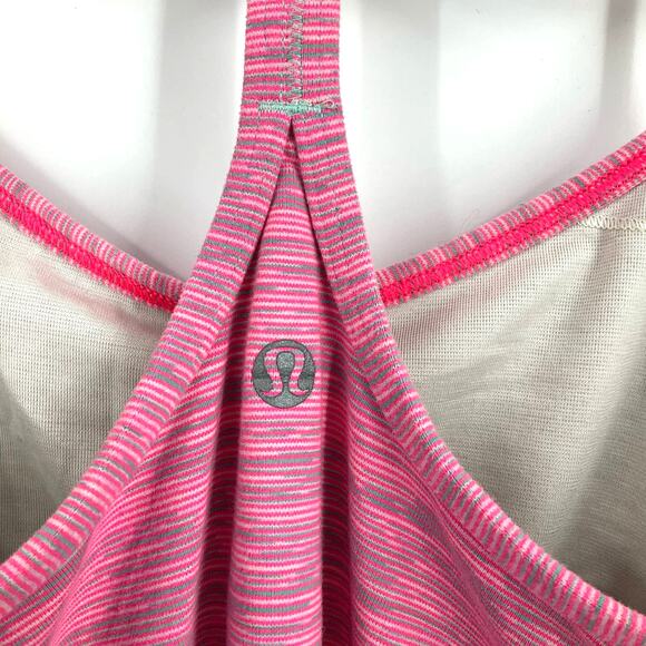 Lululemon Power Y Wee Are From Space Neon Pink Tank Size 4 Racerback - Picture 4 of 6